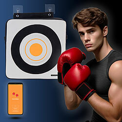 PEARL sports Wand-Boxsack, App für iOS und Android, Bluetooth, Schlagkkraftmessung PEARL sports Wand-Boxsäcke, Apps, Bluetooth, Schlagkkraftmessungen, Akkus