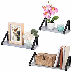 Carlo Milano 3er-Set Wandregale, schwimmender Boden, 3 Größen, grau Carlo Milano Wandregale, schwimmender Boden