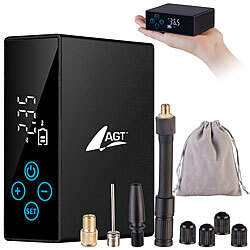 AGT Mini-Akku-Kompressor-Pumpe, 150 psi, 2.200 mAh, nur 9 x 7 x 3,3 cm AGT USB-Akku-Kompressor-Luftpumpen