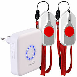 CASAcontrol SOS-Notrufknopf-Set für Senioren, 2x Sender, 1x Empfänger, 110dB, IP44 CASAcontrol SOS-Notrufknopf-Sets