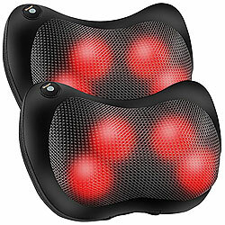 newgen medicals 2er-Set Shiatsu-Massagekissen mit Wärmefunktion, 4 Massageköpfe newgen medicals Shiatsu Massagekissen 