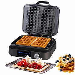 Rosenstein & Söhne Doppelwaffeleisen für belgische Waffeln, 6 Zeit-Programme, 1.500 Watt Rosenstein & Söhne Progammierbares Doppel-Waffeleisen