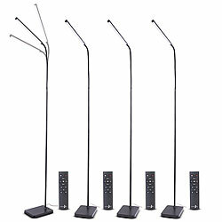 Lunartec 4er CCT-LED-Stehleuchte mit Schwanenhals,600 Lumen,9Watt,Fernbedienung Lunartec LED-Stehlampen mit Schwanenhals, Fernbedienung, dimmbar