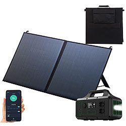 revolt Solar-Generator mit Solarpanel, 1.228 Wh, 2x 230 V, 1.000 W, App revolt
