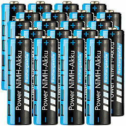 PEARL 20er-Set NiMH-Akkus Typ AA Mignon, 2.700 mAh PEARL NiMH-Akkus Mignon (AA)