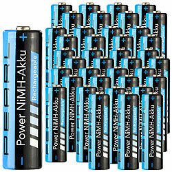 PEARL 40er-Set NiMH-Akkus Typ AA Mignon, 2.700 mAh PEARL NiMH-Akkus Mignon (AA)