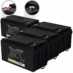 revolt 4er-Set wartungsfreie Blei-Batterien, 12V, 80Ah, M6-Anschluss, für PV revolt Blei-Akkus