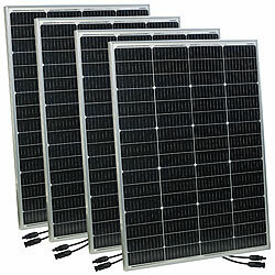 revolt 4er-Set mobile monokristalline Solarpanels, 36 Volt, 150W, MC4-Stecker revolt Solarpanels
