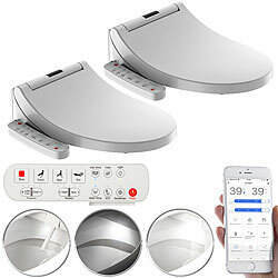 BadeStern 2er-Set smarte Dusch-WC-Aufsätze mit Föhn-Funktion, Sitzheizung BadeStern