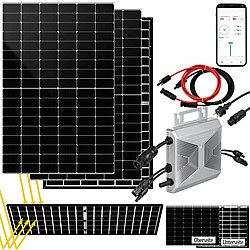 DAH Solar 850-Watt-Zaunkraftwerk mit 2 Solarmodulen, WLAN-Wechselrichter und App DAH Solar