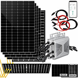 DAH Solar 1,7-kW-Zaunkraftwerk mit 4 Solarmodulen, 2 WLAN-Wechselrichtern & App DAH Solar