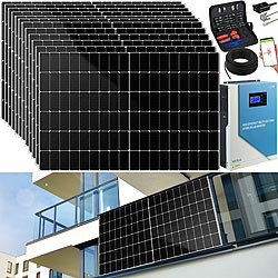 Solar-Hybrid-Inverter mit 12x 425-W-Solarmodulen, WLAN, Anschluss-Set DAH Solar