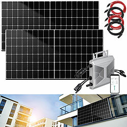 revolt Solar-Set: WLAN-Mikroinverter mit 2x 440-W-Solarmodul, TOPCon-Zellen revolt