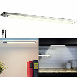 Lunartec Akku-LED-Lichtleiste, Licht- & Bewegungssensor, 2 Modi, warmweiß, 33cm Lunartec