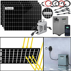 revolt 800-Watt-Microinverter mit 2,15-kWh-Solarakku und 4x 460-W-Solarmodul revolt Solaranlagen-Sets: Mikroinverter mit Solarmodul und Akkuspeicher 