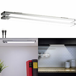 Lunartec 2er-Set Akku-LED-Lichtleiste, Licht- & Bewegungssensor, tageslichtweiß Lunartec Akku-LED-Lichtleisten mit Bewegungssensoren