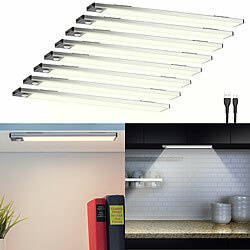 Lunartec 8er-Set Akku-LED-Lichtleisten, Licht- & Bewegungssensor, 2 Modi, 33 cm Lunartec 