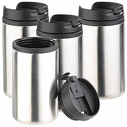 Rosenstein & Söhne 4er-Set doppelwandige Edelstahl-Isolierbecher, hält warm & kalt, 280ml Rosenstein & Söhne Thermobecher