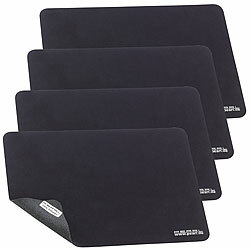 PEARL 4er-Set 3in1-Mikrofaser-Mauspads, Display-Schutz & Reinigungs-Tücher PEARL Mikrofaser-Mousepads