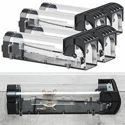 Exbuster 4er-Set Tierfreundliche Lebend-Mausefalle, Deckel abnehmbar Exbuster Lebend-Mausefallen