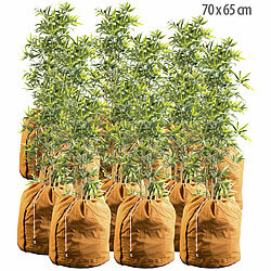 Royal Gardineer 12er-Set XL-Thermo-Topfschutz für Pflanzen, 70x65cm,mit Drainage,braun Royal Gardineer Thermo-Topfschutze für Kübelpflanzen