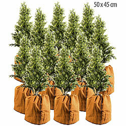 Royal Gardineer 12er-Set Thermo-Topfschutz für Pflanzen, 50x45 cm, mit Drainage, braun Royal Gardineer Thermo-Topfschutze für Kübelpflanzen