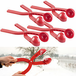 infactory 4er-Set Profi-Schneeballzange für Schneebälle mit Ø 7 cm, rot infactory Schneeballzangen