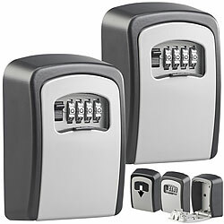 Xcase 2er-Set Mini-Schlüssel-Safe zur Wandmontage, Zahlenschloss Xcase Mini-Schlüsselsafes mit Zahlenschloss zur Wandmontage