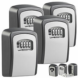 Xcase 4er-Set Mini-Schlüssel-Safe zur Wandmontage, Zahlenschloss Xcase Mini-Schlüsselsafes mit Zahlenschloss zur Wandmontage