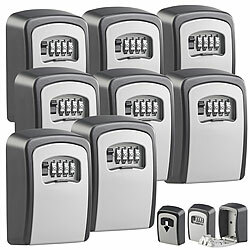 Xcase 8er-Set Mini-Schlüssel-Safe zur Wandmontage, Zahlenschloss Xcase Mini-Schlüsselsafes mit Zahlenschloss zur Wandmontage