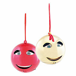infactory 2er-Set singende Weihnachtsbaumkugeln, Batteriebetrieb, je Ø 10 cm infactory Singende Weihnachtsbaumkugeln