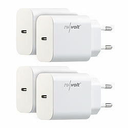 revolt 4er-Set kompakte USB-C-Netzteile mit Power Delivery (PD) bis 20 W, 3 A revolt Kompakte USB-C-Netzteile mit Power Delivery (PD)