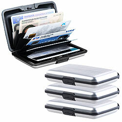 Xcase 4er-Set edle RFID-Kartenetuis aus Aluminium, Schutz für 6 Chip-Karten Xcase RFID-Kartenetuis