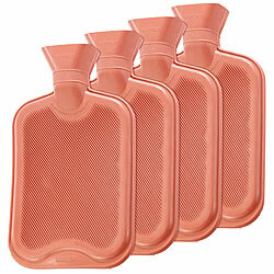 PEARL 4er-Set Wärmflaschen, Größe XL, rot, 1,1 Liter PEARL Wärmflaschen 