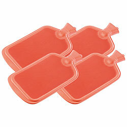 PEARL 4er-Set Wärmflaschen, Größe XXL, rot, 2,3 Liter PEARL Wärmflaschen