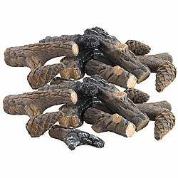 Carlo Milano Dekorations-Äste & -Tannenzapfen für Bio-Ethanol-Öfen, 20-teilig Carlo Milano Deko  Keramik-Holz für Bioethanol-Kamine