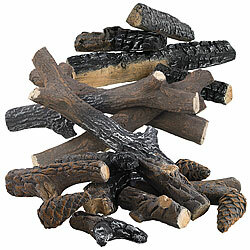Carlo Milano 18-tlg. Deko-Set für Bioethanol-Öfen: Holzscheite, Äste und Tannenzapf Carlo Milano Deko  Keramik-Holz für Bioethanol-Kamine