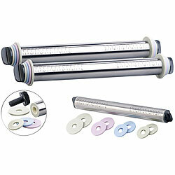 Rosenstein & Söhne 2er-Set höhenverstellbare Edelstahl-Teigroller,4 Paar Abstandsscheiben Rosenstein & Söhne Höhenverstellbare Teigroller 