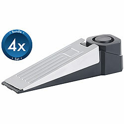 VisorTech 4er-Set elektronische 2in1-Türstopper mit Alarm VisorTech Türalarme