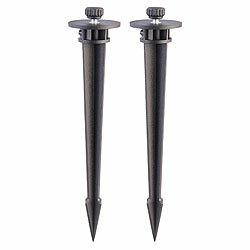 Luminea 2er Set Universal-Erdspieße für Wandfluter, 5 mm Gewinde-Durchmesser Luminea Universal-Erdspieße für Wandfluter