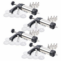 Rosenstein & Söhne 4er-Set Edelstahl-Gebäckpressen&Garnierspritzen mit 8 Schablonen&Tülle Rosenstein & Söhne 