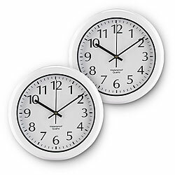 St. Leonhard 2er-Set wasserdichte Funk-Wanduhren im Hochglanz-Gehäuse St. Leonhard Wasserdichte Funk-Wanduhren