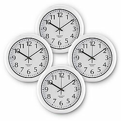 St. Leonhard 4er-Set wasserdichte Funk-Wanduhren im Hochglanz-Gehäuse St. Leonhard Wasserdichte Funk-Wanduhren