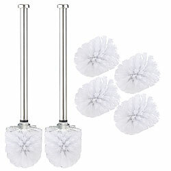 BadeStern 2er-Set WC-Bürsten mit Edelstahl-Stiel und 3 Aufsätzen mit Ø 7 cm BadeStern WC-Garnituren zur Wandmontage 