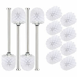 BadeStern 4er-Set WC-Bürsten mit Edelstahl-Stiel und 3 Aufsätzen mit Ø 7 cm BadeStern WC-Garnituren zur Wandmontage