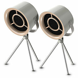 Rosenstein & Söhne 2er-Set USB-C-Dunstabzugs-Ventilatoren,Austausch-Filter,Stativ,Ø13,5cm Rosenstein & Söhne Mobile Dunstabzugshauben mit USB