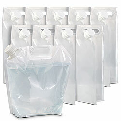 Semptec Urban Survival Technology 10er-Set faltbare Wasserkanister mit Tragegriff, 5 Liter, BPA-frei Semptec Urban Survival Technology Faltbare Wasserkanister