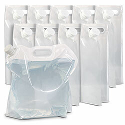 Semptec Urban Survival Technology 10er-Set faltbare Wasserkanister mit Tragegriff, 10 Liter, BPA-frei Semptec Urban Survival Technology Faltbare Wasserkanister