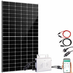revolt Solar-Set: WLAN-Mikroinverter + 440-W-Full-Screen-Solarmodul + Kabel revolt Solaranlagen-Set: Mikro-Inverter mit MPPT-Regler und Solarpanel