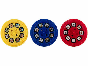 Playtastic 4er-Set Projektor-Taschenlampen mit 96 Bildern auf 12 Bildscheiben 